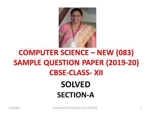 PYTHON SAMPLE QUESTION PAPER (2019-20)