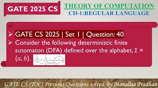 GATE CS 2025 | Set 1 | Question: 40 Consider the following deterministic finite automaton (DFA)