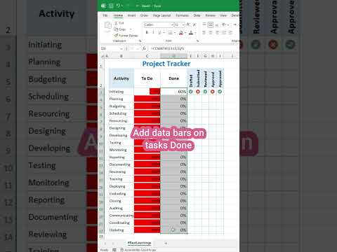 Create project tracker like a pro! #excel #exceltips #exceltricks #excel #shorts