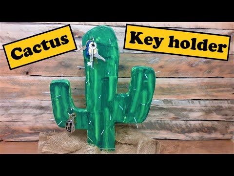 DIY Key Holder  - Cactus Key Organizer