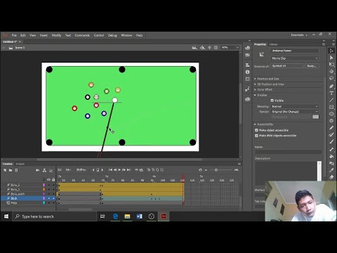 Process of making billiard animation with Adobe Animate | Zainal Abidin (19364008) - ISTN TIF 2019