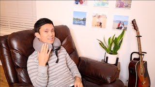 HAPPYBAG Neck Pillow Review | Travel Memory Foam Neck Support Pillow Machine Washable