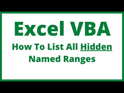 Excel VBA - How To List All Hidden Named Ranges