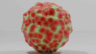 Blob Made in Blender 3D Version 4.4 with Displace Modifier and Curve path Animation