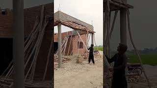 Removal of design shuttering above the car porch column #malikarif#construction #work #column#design