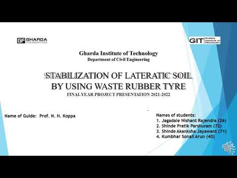 STABILIZATION OF LATERITIC SOIL BY USING WASTE RUBBER TYRE