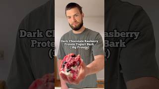 Try This Dark Chocolate Raspberry Protein Yogurt Bark (38g Protein) #recipe #dessert #shorts