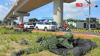 漢光41》桃園蘆竹模擬敵軍襲擾 206旅急構築防禦陣地（軍方提供）