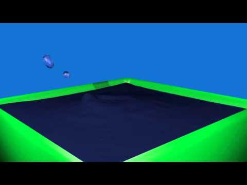 ball fell to a pool of water