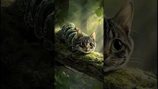 Cat-Worm Cutie Crawls and Meows | Fantasy Creature Short #CatWorm #aicreatures  #Meow #CatFusion