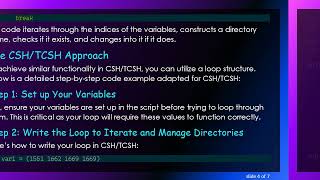 How to Iterate Through Variables in CSH/TCSH for Directory Management