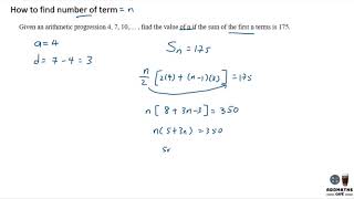 How to find number of terms