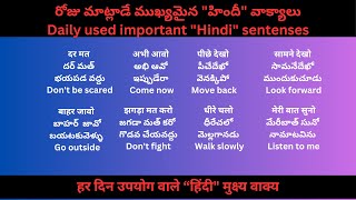 రోజు మాట్లాడే ముఖ్యమైన "హిందీ" వాక్యాలు || Daily used important "Hindi" sentences