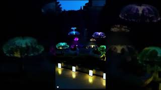 Jellyfish solar fiber optic light plugged into the outdoors #fiberopticlight#jellyfishlamp