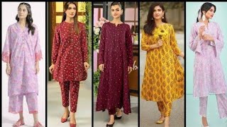All over printed suit design with lace | Printed 2 Piece Suit Ke Design
