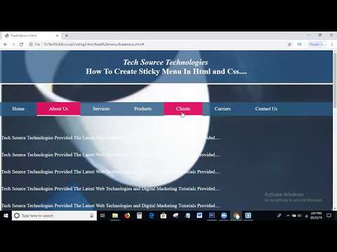 Sticky Menu In Html and Css | Transparent Sticky Menu In Html and Css | Sticky Menu