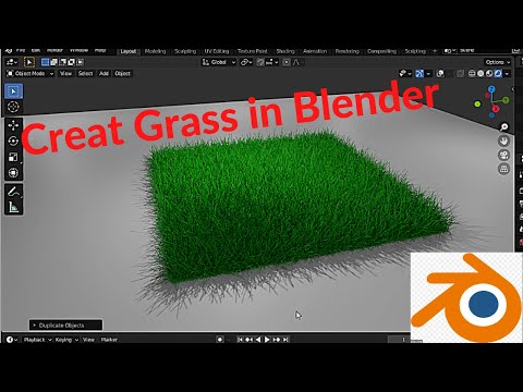 How to creat green grass in blender | How to make green grass in blender