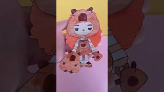 Capybara Outfit Tocaboca Drawing#paperdiy #shorts #asmr #tocaboca #diytocaboca #art #short #drawing