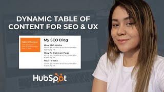 How To Create A Table Of Content In HubsPot To Improve Your SEO | HubsPot Search Engine Optimization