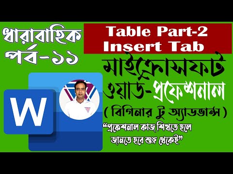 MS Word table part-2| Table Design in MS Word | এম.এস ওয়ার্ড টেবিল ডিজাইন |