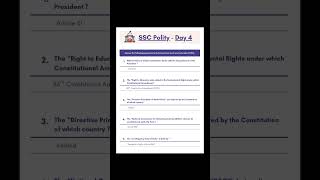 SSC Polity - Day 4 | One Liners #ssc #ssccgl #sscpolity #sscchsl #shorts #trending #trendingshorts