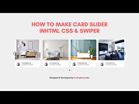 How to make Card Slider inHTML CSS & Swiper | Javascript