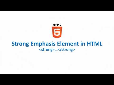 Strong Emphasis Element in HTML
