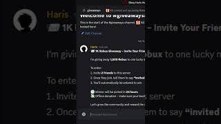 Want 1,000 Robux? Join My Discord