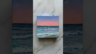 sunset at the beach 🌊💕🐚 #art #painting #seascape #shorts #artshorts #repost
