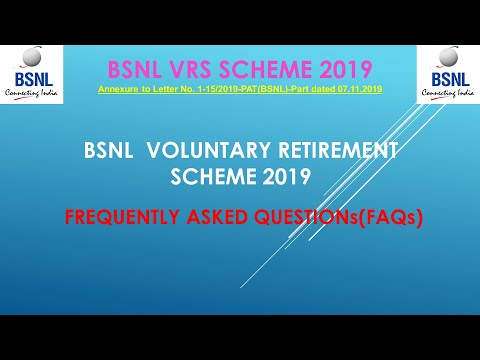 BSNL VRS: Frequently asked Questions related to BSNL VRS SCHEME-2019