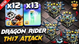 Th17 DRAGON RIDER Attack With RC CHARGE | Best TH17 Attack Strategy With Dragon Rider (Town Hall 17)