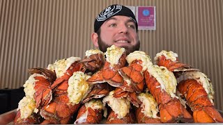 $300 JUMBO LOBSTER TAIL CHALLENGE!! 30 BUTTERY TAILS, ONLY 30 MIN.!? FIRST 15 LB LOBSTER CHALLENGE!