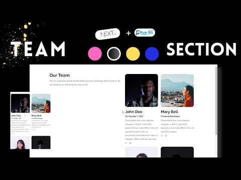 Creating Minimal TEAM Section design for React and Next js (New Update)