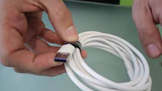 Baseus double ring quick charge cable 5a flash charging,test,review,unboxing,2m