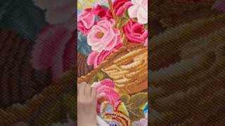 cross stitch  十字繡愛好者  純手工刺繡  請給手藝人一個關注雙擊支持  家居掛畫