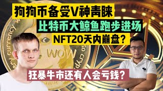 狗狗币备受V神青睐，后市有望大涨，NFT将在20天内崩盘？比特币大鲸鱼跑步进场，狂暴牛市竟然有人亏钱，这又是怎么回事