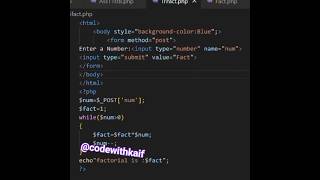 Factorial of Number In PHP Using Html form tag👨‍💻👨‍💻#education #code #php #trending #shorts #coding
