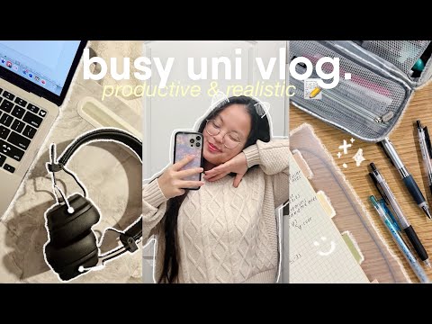 college study vlog 🎧: busy & productive first week, uni life, balancing life, new keyboard 𐙚 ‧₊˚ ⋅