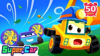Run! The Strange Windy Car is Coming! | Super Cars Save the Day | Fun Kids Cartoons & Car Songs