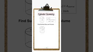 Volume & Surface Area in 10 seconds 📏 | Cylinder Formula #mathshorts #geometry