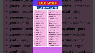 Synonym words 😊📚 #shorts #letslearn