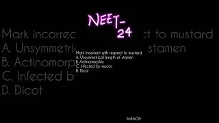 McQ for neet 2024 #neetgoals #neet2024 #neet2025 #selfstudy