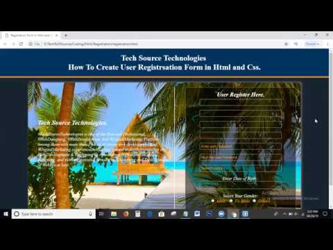 How to Create User Registration Form In Html and Css | User Registration Form