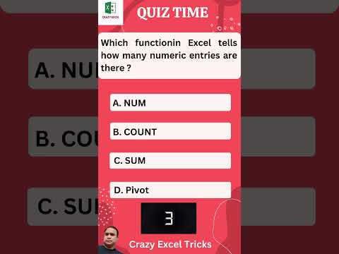 Excel Quiz1 #shorts #shorts #youtubeshorts #excelfunctions