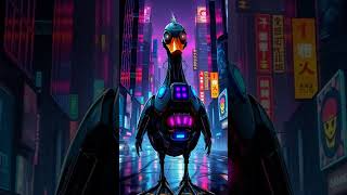 Cyberpunk Duck Patrol #Cyberpunk #Cyborg #NeonCity #Shorts #Futuristic #DuckBot #RobotDuck #Shorts