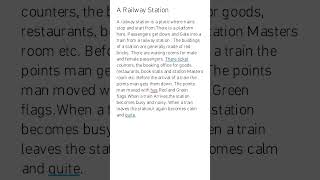 Paragraph about "A Railway Station "for class 6 |#paragraph #a railway station #class 6 |