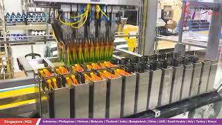 Clearpack Group's Robotic Case Packer for 140ml Vim Spout Pouches