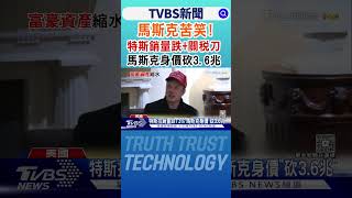 馬斯克苦笑! 特斯銷量跌+關稅刀 馬斯克身價砍3.6兆｜TVBS新聞 @tvbsnews24live
