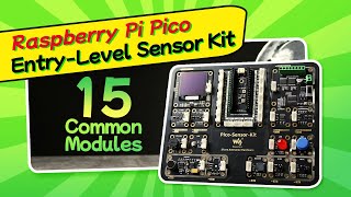 Waveshare Pi Pico Entry-Level Sensor Kit, Include Pico Expansion Board And 15 Modules, All-In-One