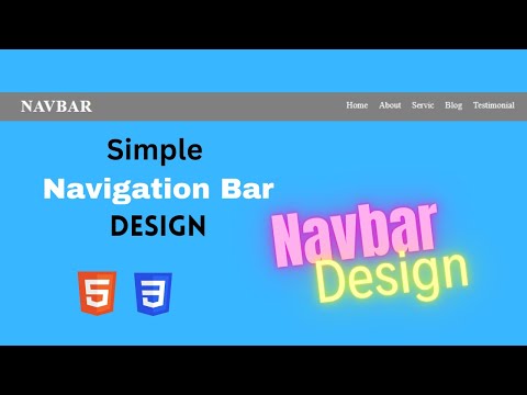 Simple Navigation Bar design | Using Only HTML CSS | How to Design simple Navbar
